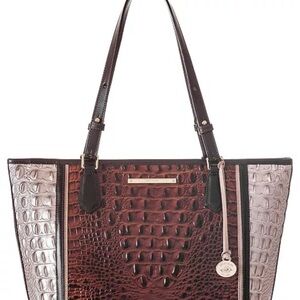 Brahmin Brown and Silver Tote Bag